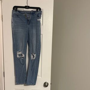 Distressed Blue Jeans
